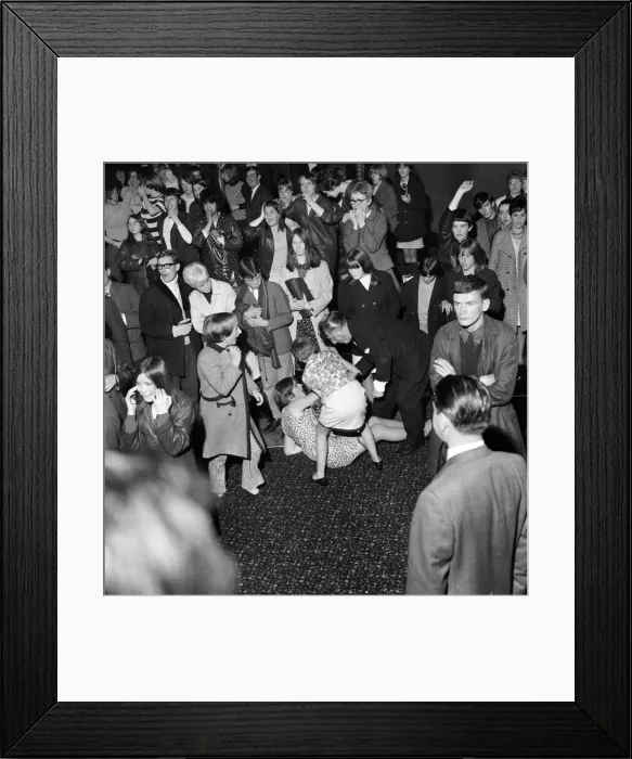 Framed Print : Rolling Stones fans at Apollo Theatre Manchester. 28 September 1966 during their tour Framed Print : Rolling Stones fans at Apollo Theatre Manchester. 28 September 1966 during their tour