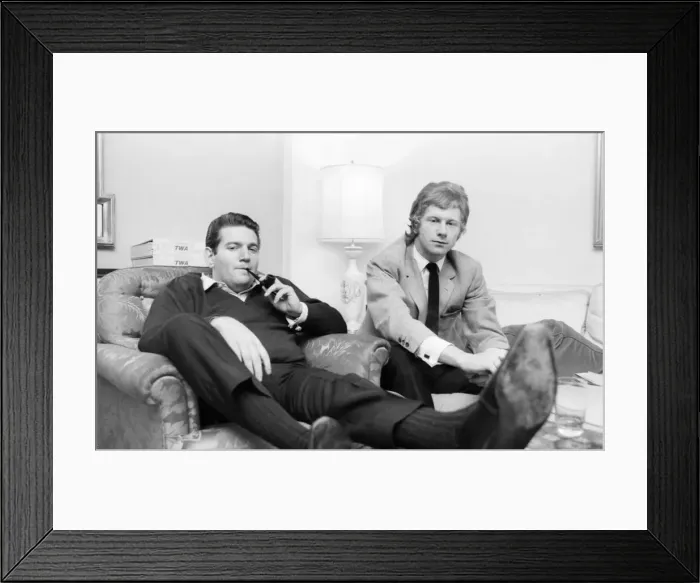 Framed Print : Allen Klein (left) and Andrew Loog Oldham meeting in London