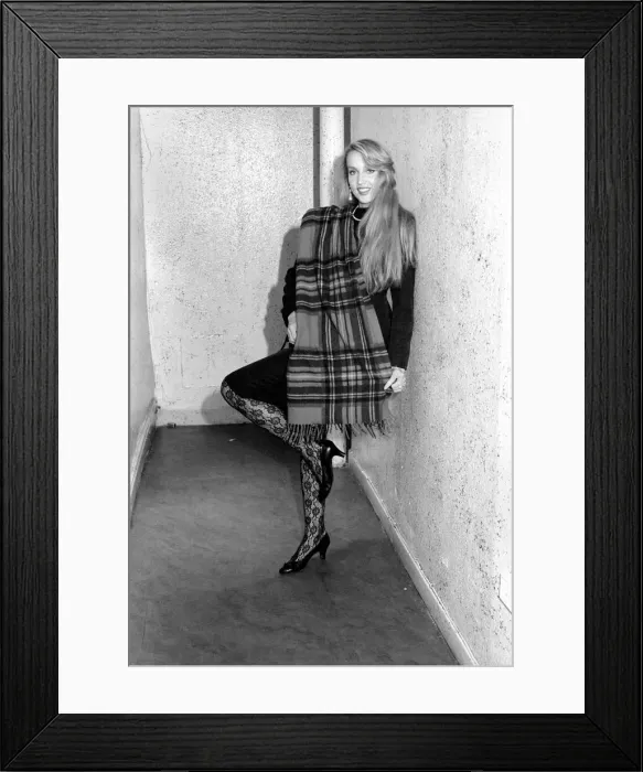 Framed Print : Jerry Hall - the then girl friend of Mick Jagger, of the Rolling Stones group. May 1982 Framed Print : Jerry Hall - the then girl friend of Mick Jagger, of the Rolling Stones group. May 1982