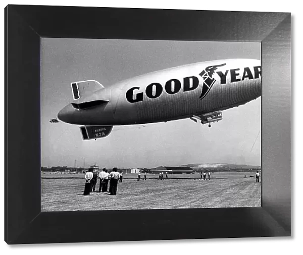 The Goodyear Europa airship at Sunderland Airport for a week long visit to the North East