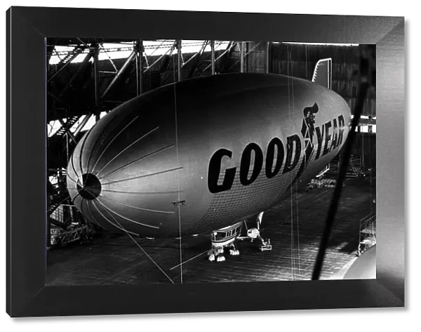 The Goodyear Europa airship in the hangar at RAF Cardington formerly the Royal Airship