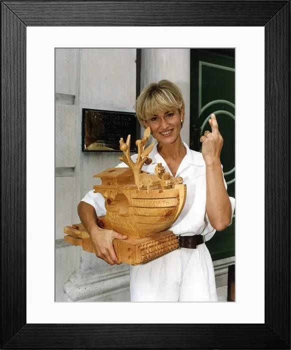 Framed Print : Paula Hamilton Model Outside The Italian Embassy DBase