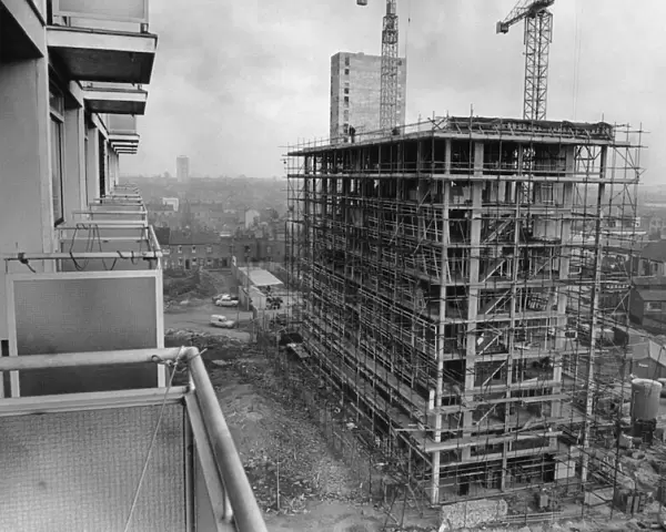 A residents view from the balcony of a flat in Queens Street, Coventry