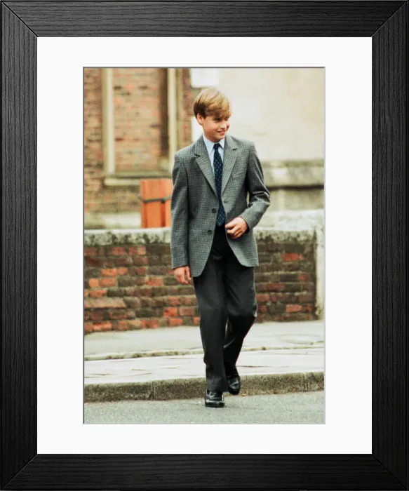Framed Print : Prince William arrives at a photocall before his first day at Eton College Public School Framed Print : Prince William arrives at a photocall before his first day at Eton College Public School