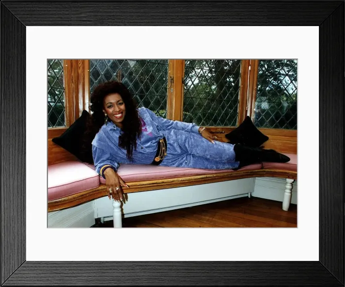 Framed Print : Sheila Ferguson singer lying on window seat Framed Print : Sheila Ferguson singer lying on window seat
