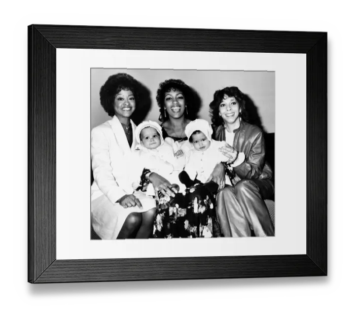 Framed Print : Three Degrees with Valerie Holidays twins and Sheila Ferguson holding them Dbase MSI Framed Print : Three Degrees with Valerie Holidays twins and Sheila Ferguson holding them Dbase MSI