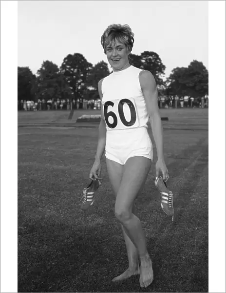Lillian Board after breaking her own 880 yard track record at Reading. 12th June 1968