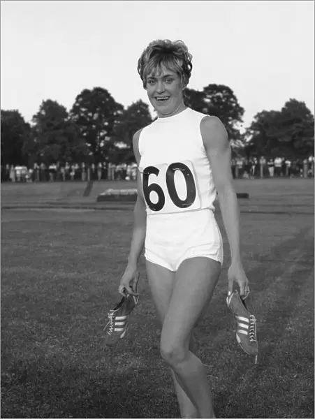 Lillian Board after breaking her own 880 yard track record at Reading. 12th June 1968