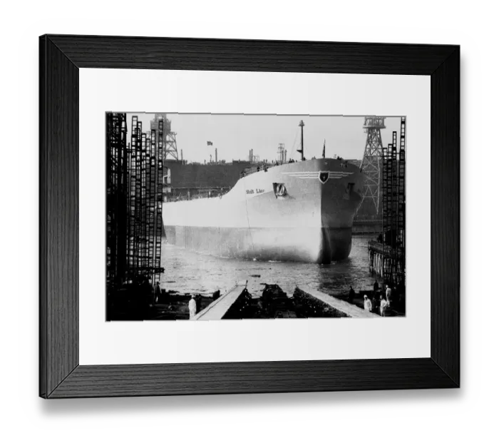 Framed Print : The launch of the Stolt Lion tanker at Hebburn on the 16th October, 1970