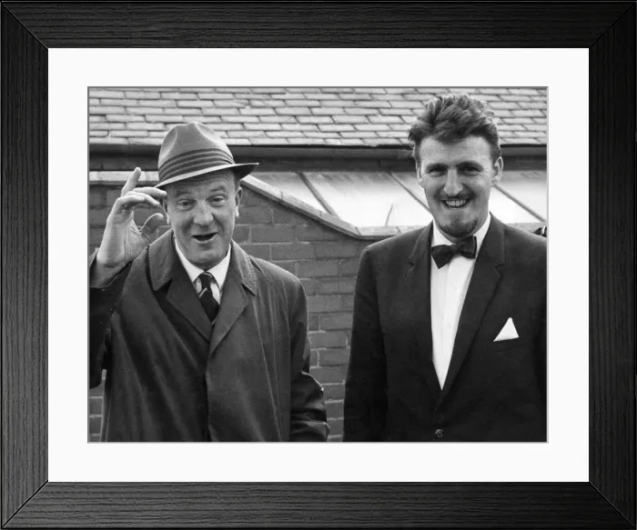 Framed Print : Stan Cullis (left) arriving at Coventry City with Jimmy Hill 20th September 1964 Framed Print : Stan Cullis (left) arriving at Coventry City with Jimmy Hill 20th September 1964