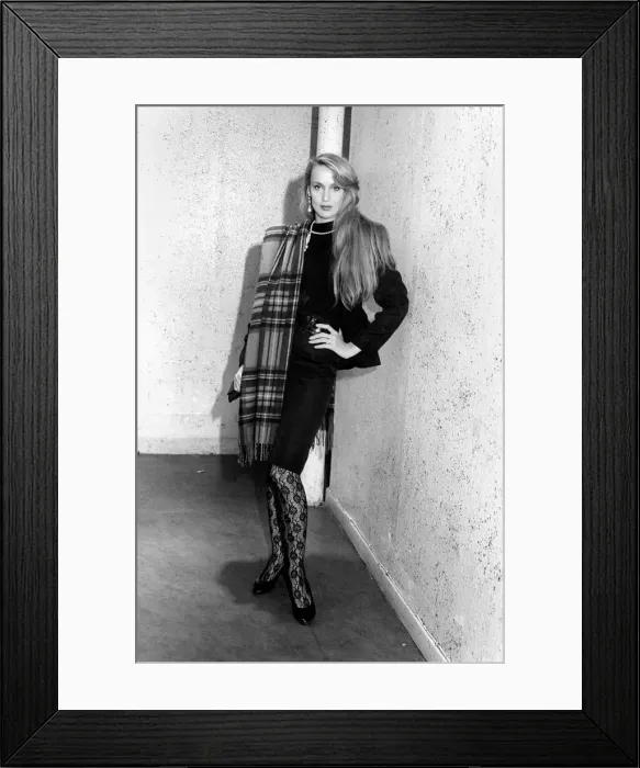 Framed Print : Jerry Hall - the then girl friend of Mick Jagger, of the Rolling Stones group. May 1982