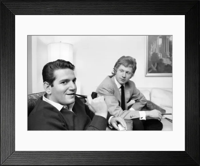Framed Print : Allen Klein (left) and Andrew Loog Oldham meeting in London