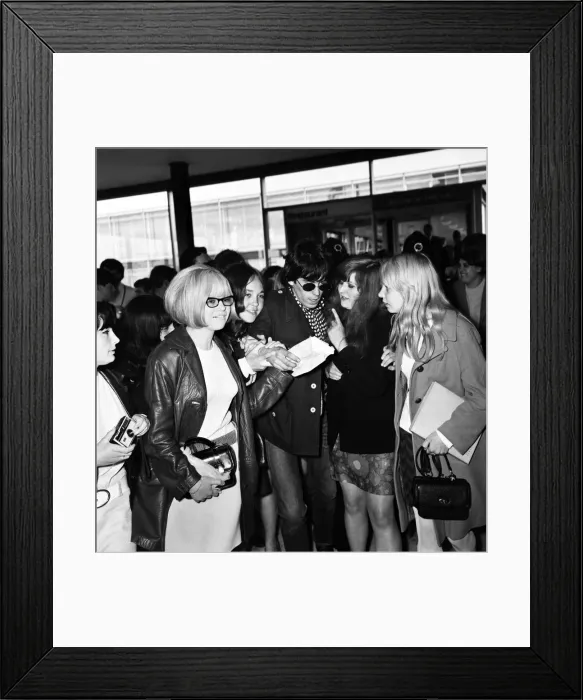 Framed Print : Keith Richards of The Rolling Stones at London Airport on 23 June 1966 en route for