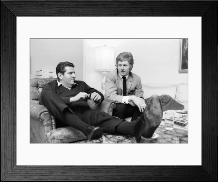 Framed Print : Allen Klein (left) and Andrew Loog Oldham meeting in London Framed Print : Allen Klein (left) and Andrew Loog Oldham meeting in London