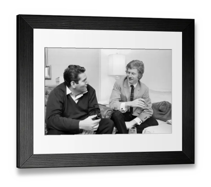 Framed Print : Allen Klein (left) and Andrew Loog Oldham meeting in London