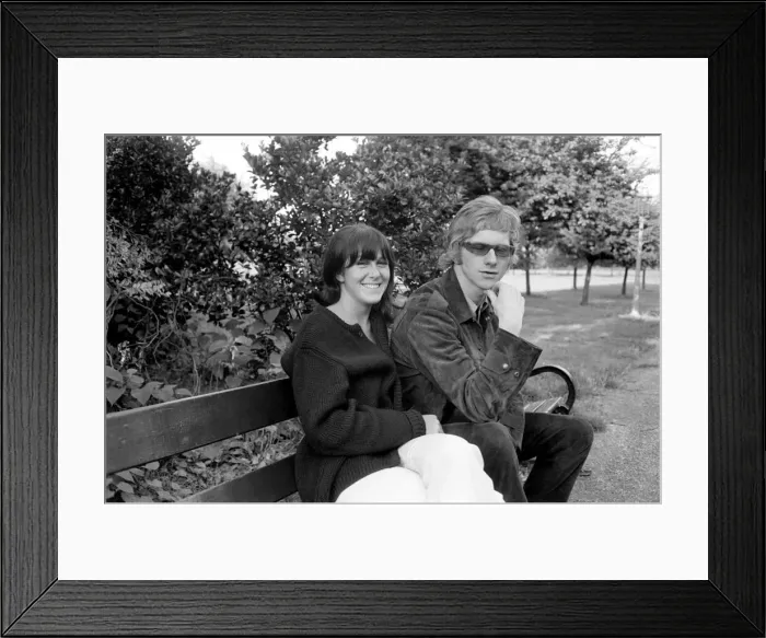 Framed Print : Andrew Oldham, Manager of The Rolling Stones with his wife Sheila