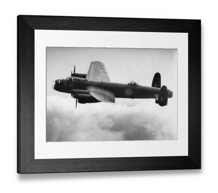 Framed Print : History back in the air... the last serving Royal Air Force Lancaster bomber makes its Framed Print : History back in the air... the last serving Royal Air Force Lancaster bomber makes its
