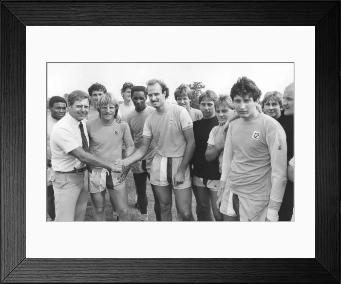 Framed Print : Coventry City players wish Gordon Milne a fond farewell as he leaves the club to join Framed Print : Coventry City players wish Gordon Milne a fond farewell as he leaves the club to join