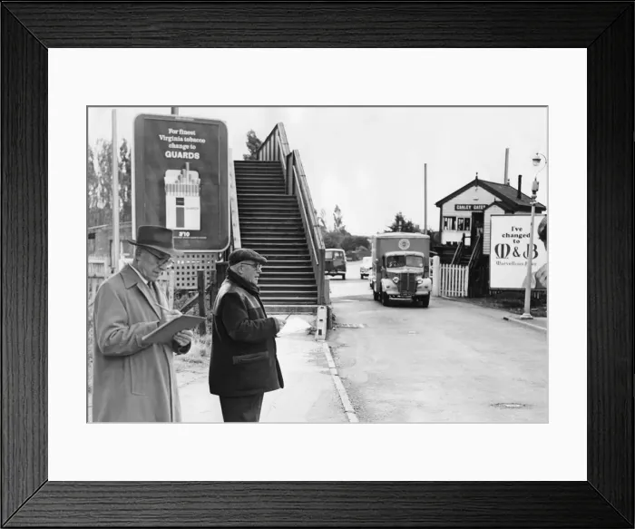 Framed Print : A pedestrian and traffic census was carried out at Canley crossing gates yesterday with a