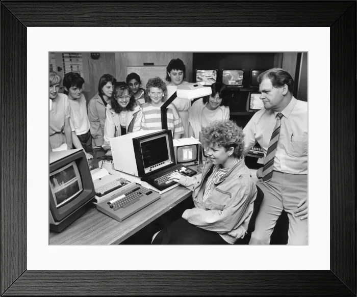 Framed Print : Schoolgirls are logging into a career in computers, thanks to a course organised by Framed Print : Schoolgirls are logging into a career in computers, thanks to a course organised by