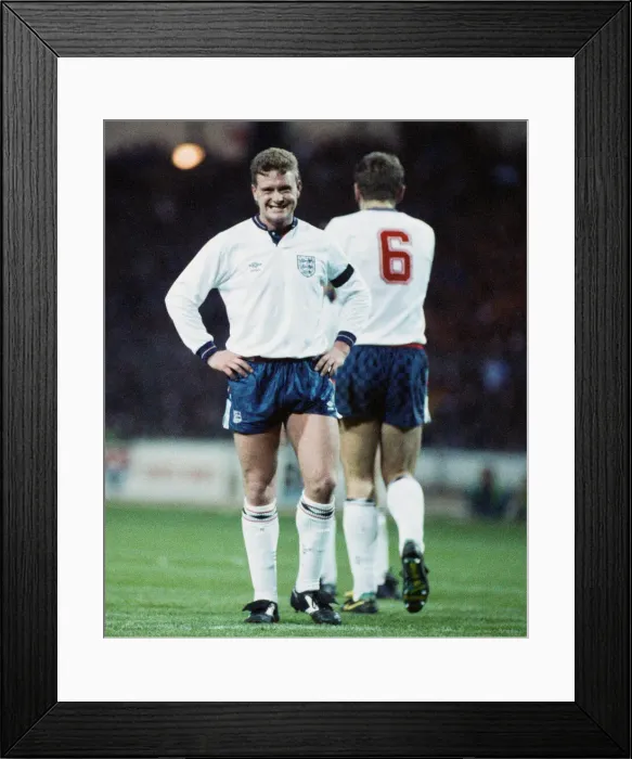 Framed Print : 1990 World Cup Qualifier at Wembley Stadium. England 5 v Albania 0 Framed Print : 1990 World Cup Qualifier at Wembley Stadium. England 5 v Albania 0
