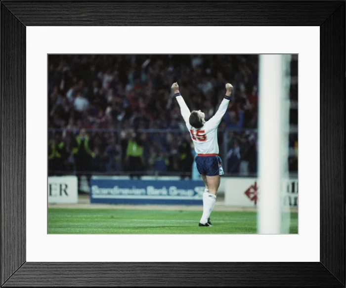 Framed Print : 1990 World Cup Qualifier at Wembley Stadium. England 5 v Albania 0 Framed Print : 1990 World Cup Qualifier at Wembley Stadium. England 5 v Albania 0