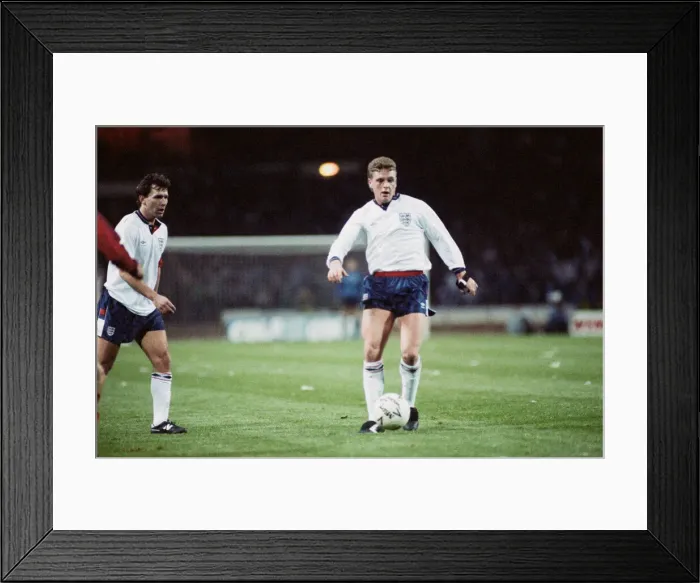 Framed Print : 1990 World Cup Qualifier at Wembley Stadium. England 5 v Albania 0 Framed Print : 1990 World Cup Qualifier at Wembley Stadium. England 5 v Albania 0