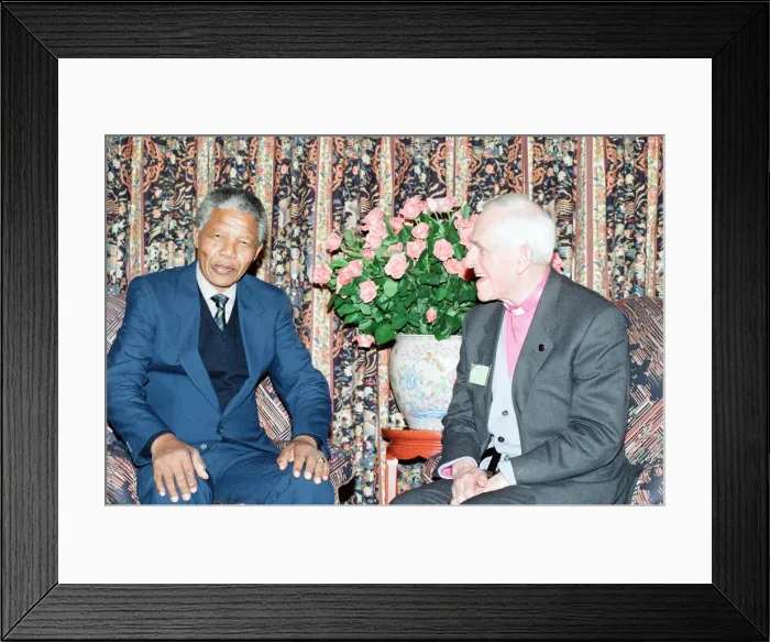 Framed Print : African National Congress (ANC) leader Nelson Mandela on his first trip to the United