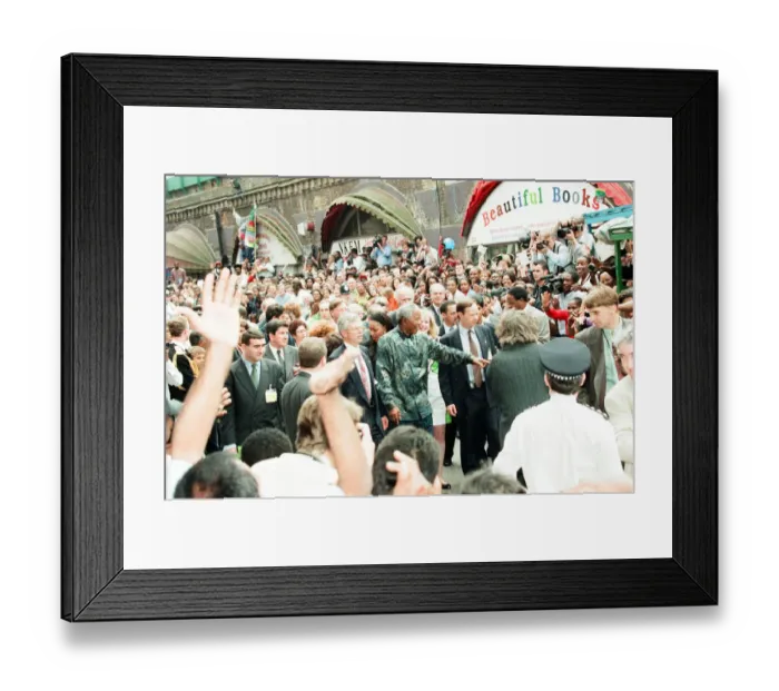 Framed Print : South African President Nelson Mandela seen here visiting Brixton Market with Prince Framed Print : South African President Nelson Mandela seen here visiting Brixton Market with Prince