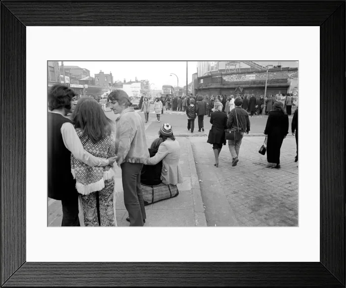 Framed Print : The Rolling Stones fans at the last concert of their tour at the Round House, London