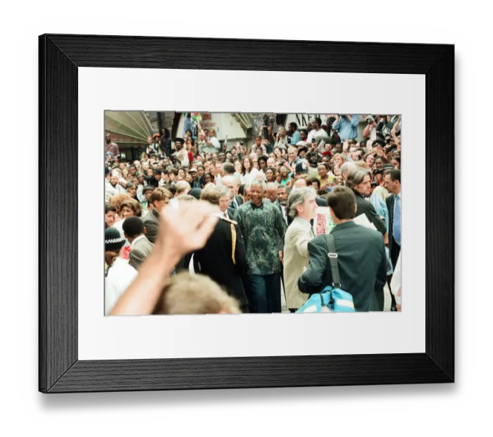 Framed Print : South African President Nelson Mandela seen here visiting Brixton Market with Prince Framed Print : South African President Nelson Mandela seen here visiting Brixton Market with Prince