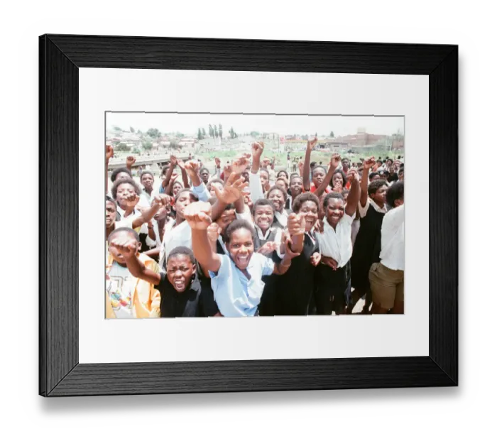 Framed Print : Some of the residents of Soweto seen here on their way to the Soccer City stadium to see