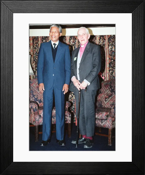 Framed Print : African National Congress (ANC) leader Nelson Mandela on his first trip to the United