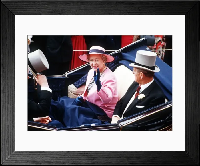 Framed Print : Her Majesty Queen Elizabeth II at Royal Ascot, accompanied by her husband Prince Philip Framed Print : Her Majesty Queen Elizabeth II at Royal Ascot, accompanied by her husband Prince Philip
