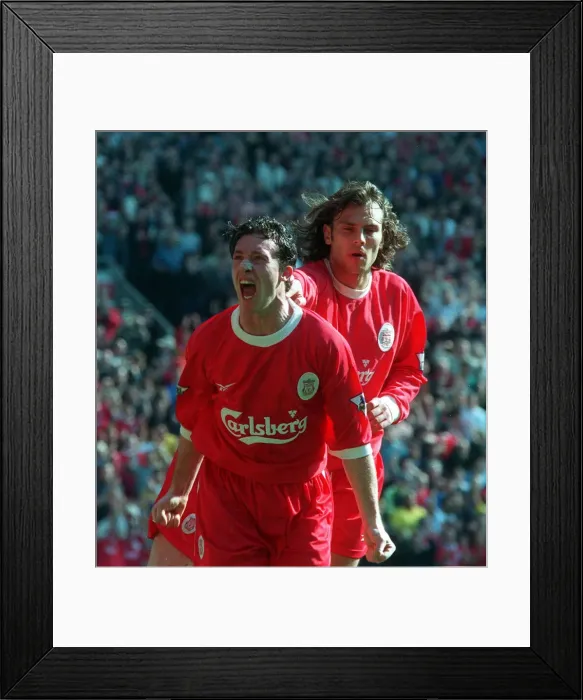 Framed Print : Liverpool v Everton league match at Anfield, 3rd April 1999