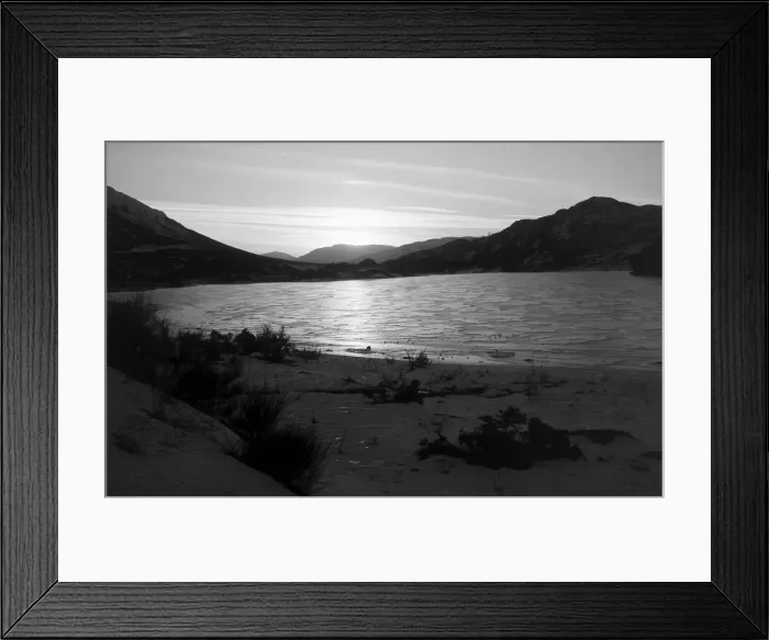 Framed Print : Loch Lubhair sunset near Crianlarich, Scotland 1979