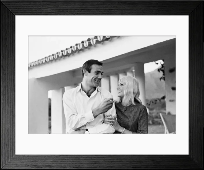 Framed Print : Actor Sean Connery who plays James Bond, pictured with his new bride Framed Print : Actor Sean Connery who plays James Bond, pictured with his new bride