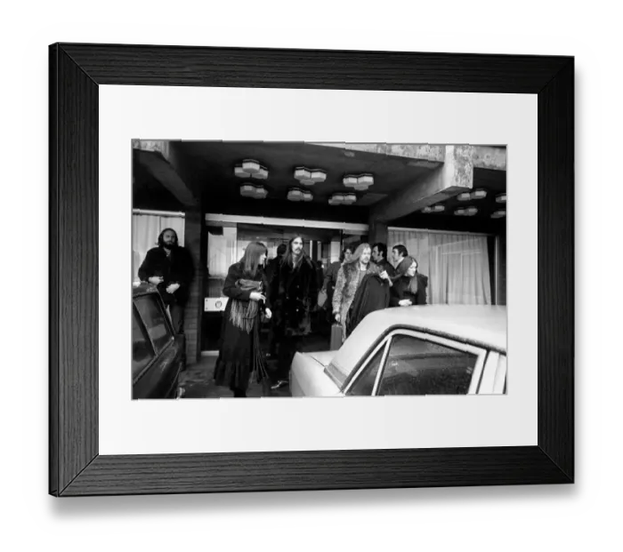 Framed Print : Rolling Stones: Nicky Hopkins (keybaords) with moustache and Jim Price (Trumpet