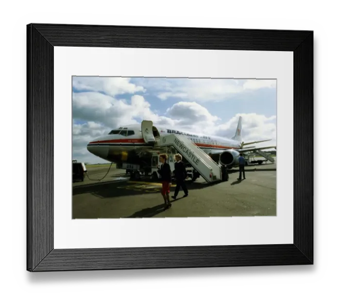 Framed Print : A Braathens SAFE Boeing 737 airliner  /  aircraft at Newcastle Airport