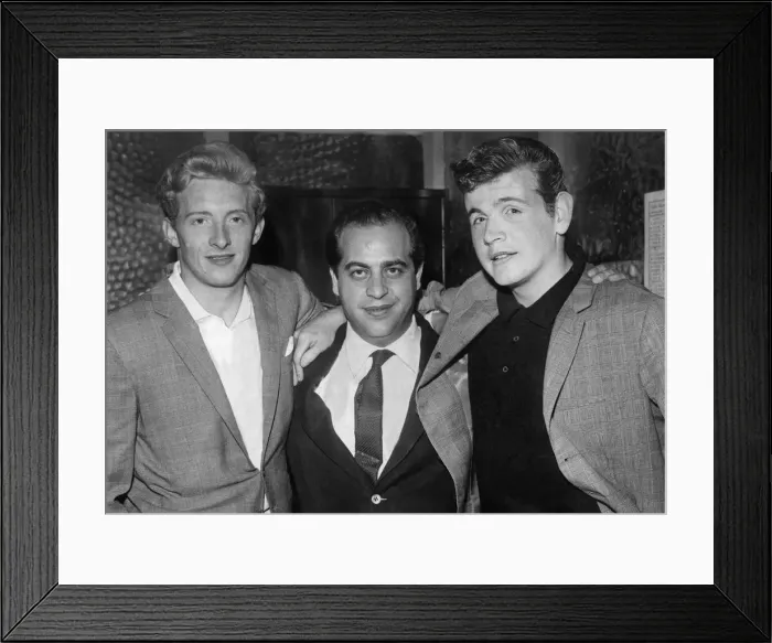 Framed Print : Scottish footballer Denis Law with Turin sporting director Gigi Peronace centre Framed Print : Scottish footballer Denis Law with Turin sporting director Gigi Peronace centre
