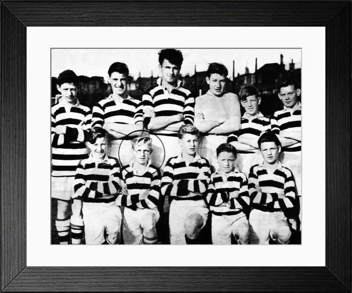 Framed Print : Denis Law (circled) at Aberdeen junior trials, circa 1950 Framed Print : Denis Law (circled) at Aberdeen junior trials, circa 1950