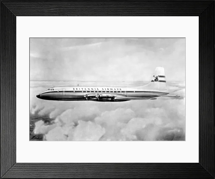 Framed Print : A Bristol Britannia airliner  /  aircraft of Britannia Airways. Circa 1966