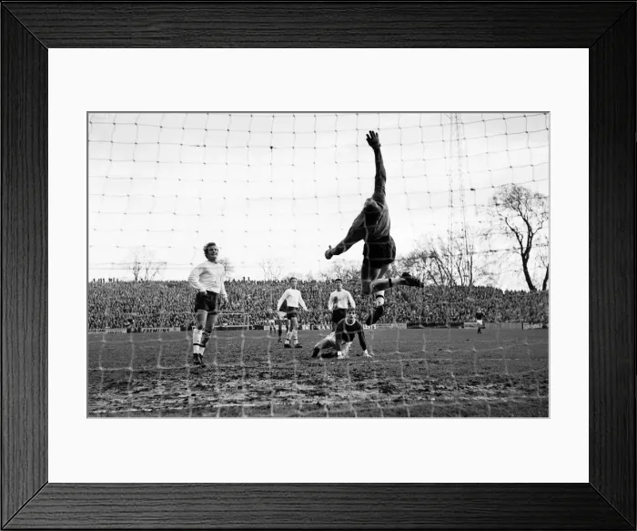 Framed Print : Division One. Fulham v. Arsenal 1st January 1966. Jack McClelland in goal for Framed Print : Division One. Fulham v. Arsenal 1st January 1966. Jack McClelland in goal for