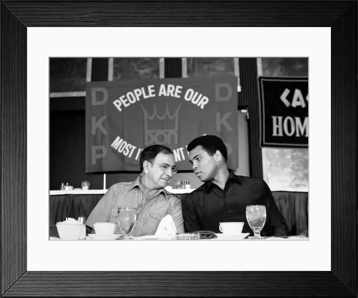 Framed Print : Muhammad Ali seen here at a press conference at his training camp as he prepares for his Framed Print : Muhammad Ali seen here at a press conference at his training camp as he prepares for his