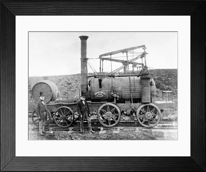 Framed Print : The first railway locomotive seen in the North, built by William Hedley, of Wylam Framed Print : The first railway locomotive seen in the North, built by William Hedley, of Wylam