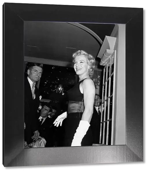 American film actress Marilyn Monroe at the Savoy Hotel during her visit to London to