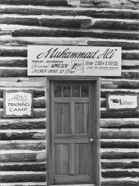 Entrance to the gym at Muhammad Alis training camp at Deer Lake