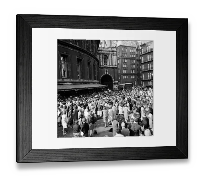 Framed Print : Fans gather outside the stage door of The Royal Albert Hall after The Great Pop