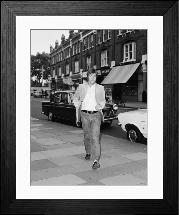 Framed Print : Charlie Watts of The Rolling Stones arrives at Olympic Studios in Barnes where they were