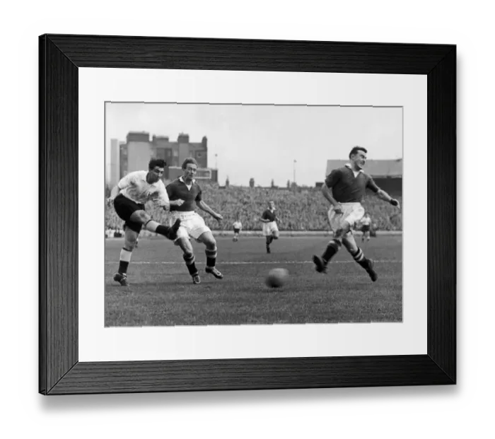 Framed Print : Bobby Smith of Tottenham Hotspur in action during a league match. October 1956